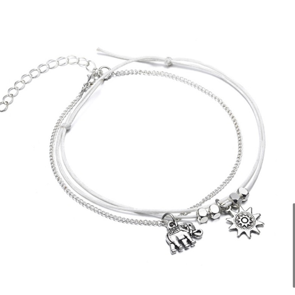 NWT🎉 Beautiful Elephant Anklet Ancient Silver